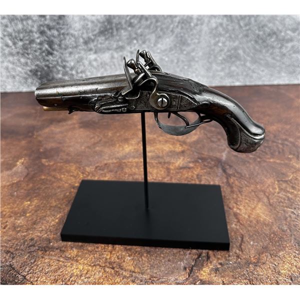 French Double Barrel Flintlock Pistol