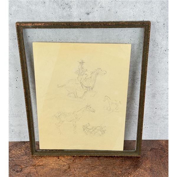 Olaf Carl Seltzer Montana Cowboy Pencil Drawing