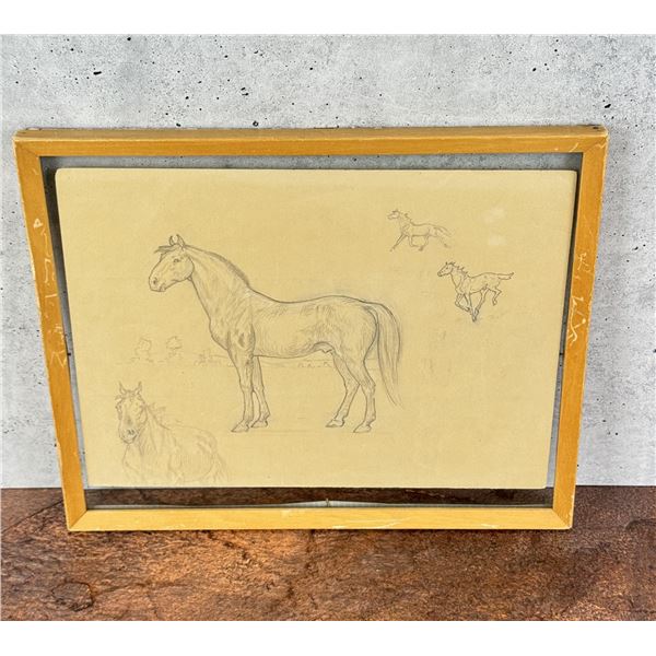 Olaf Carl Seltzer Montana Horses Pencil Drawing