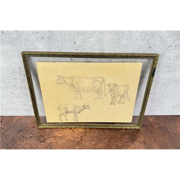 Olaf Carl Seltzer Montana Animals Pencil Drawing