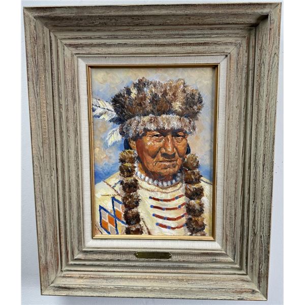 Wayne Wolfe Piegan Elder Oil Painting