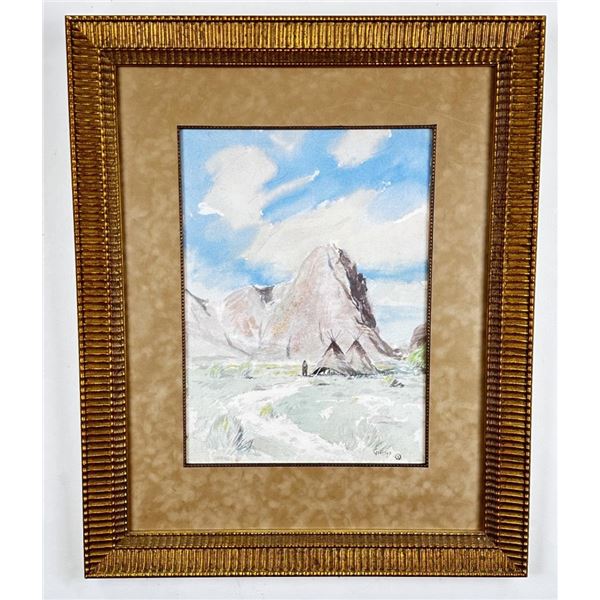 William Bill Gollings Indian Camp Painting