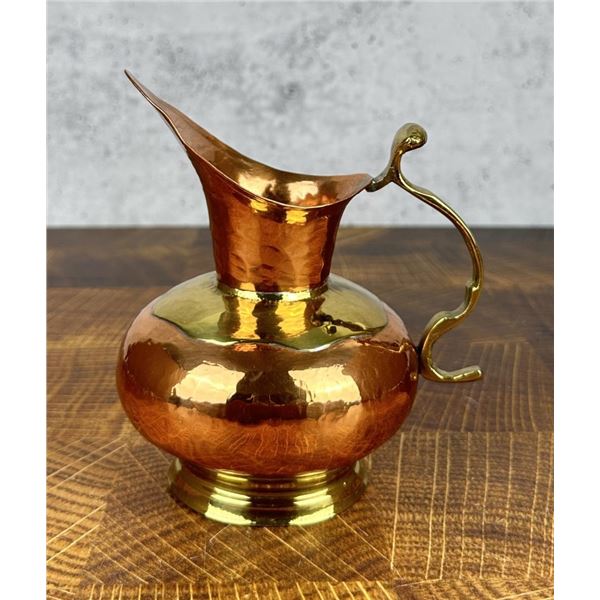 Hand Hammered Copper and Brass Ewer