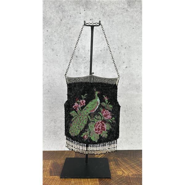 Art Deco Beaded Peacock Flapper Purse