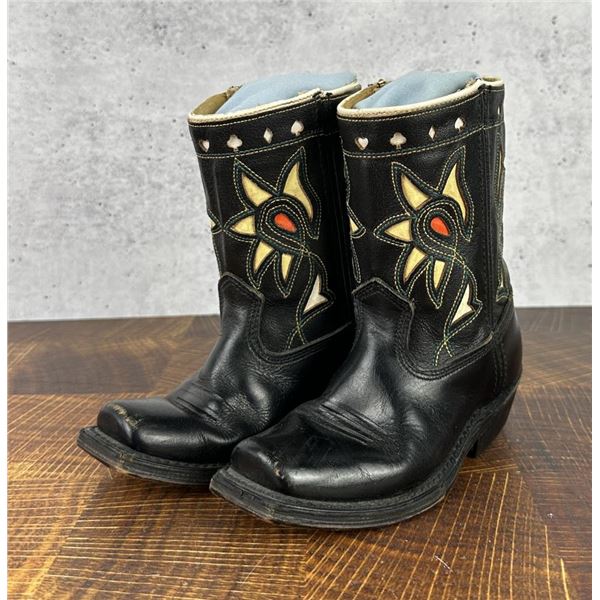 Antique Acme Maverick Childs Inlaid Cowboy Boots
