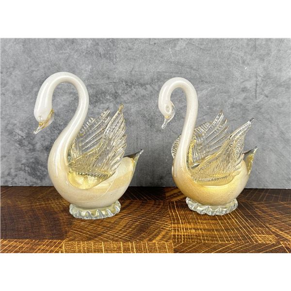 Murano Art Glass Swans