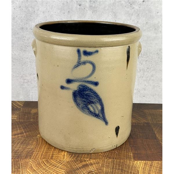 Red Wing 5 Gallon Birch Leaf Salt Glaze Crock