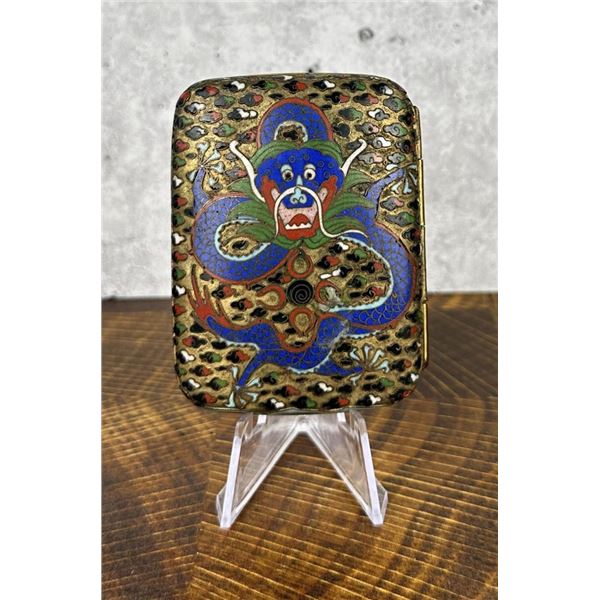 Antique Chinese Cloisonne Dragon Cigarette Case