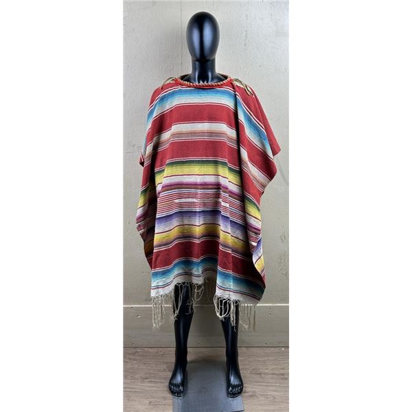 Antique Mexican Saltillo Serape Poncho