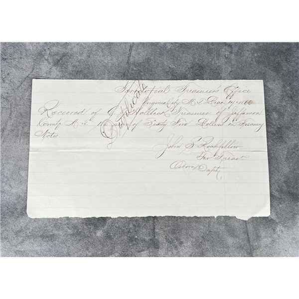 1866 Montana Territorial Treasurer Receipt