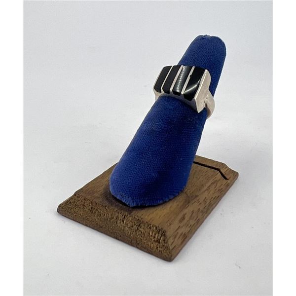 Mexico Sterling Silver Jet Ring