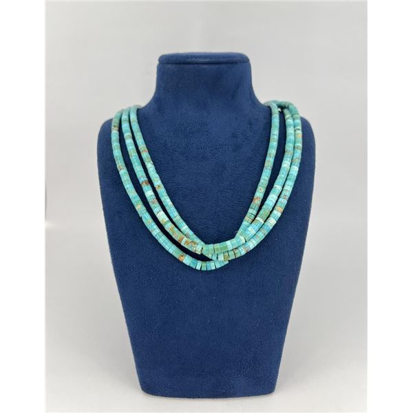 Antique Navajo Rolled Turquoise Heishi Necklace