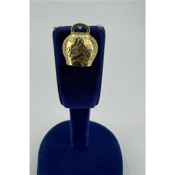 18K Gold Switzerland Cow Bell Charm