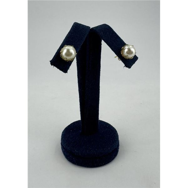 14K Gold & Pearl Earrings