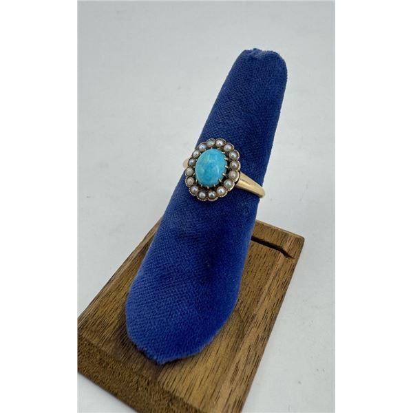 Victorian 14K Gold Turquoise Ring