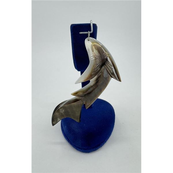 Tahiti Carved Shell Shark Necklace Pendant