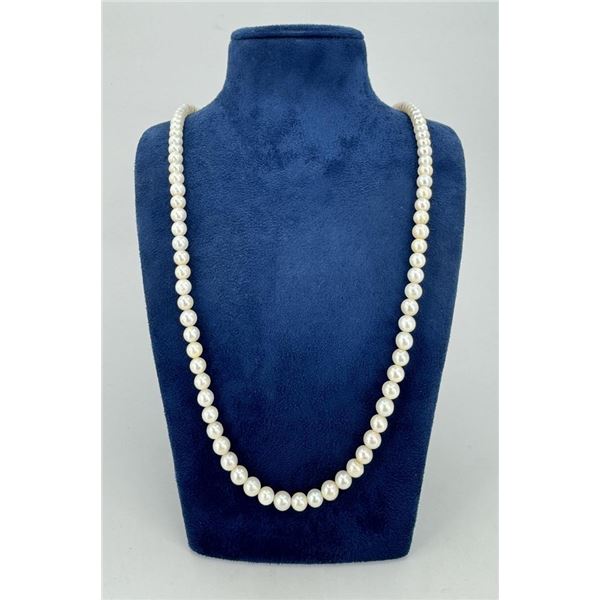 Cultured Pearl Necklace With 14K Gold Clasp