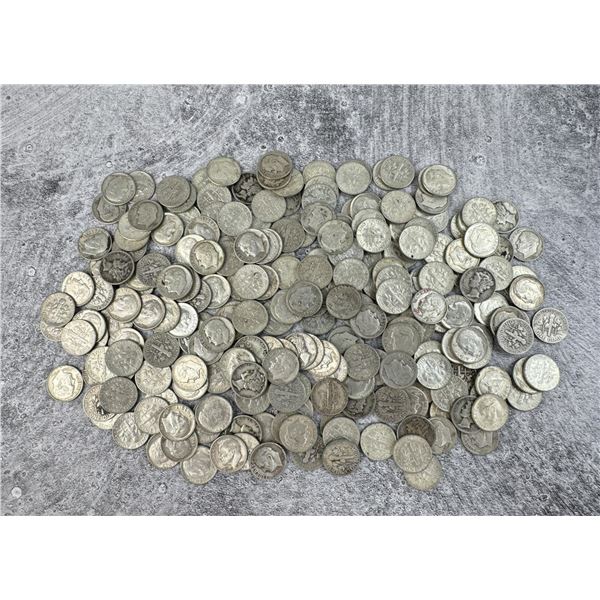 Collection of 223 Silver Dimes