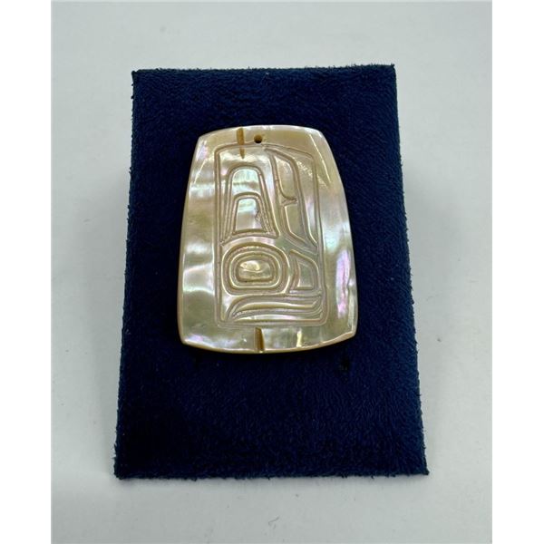 Haida Indian Carved Abalone Pendant