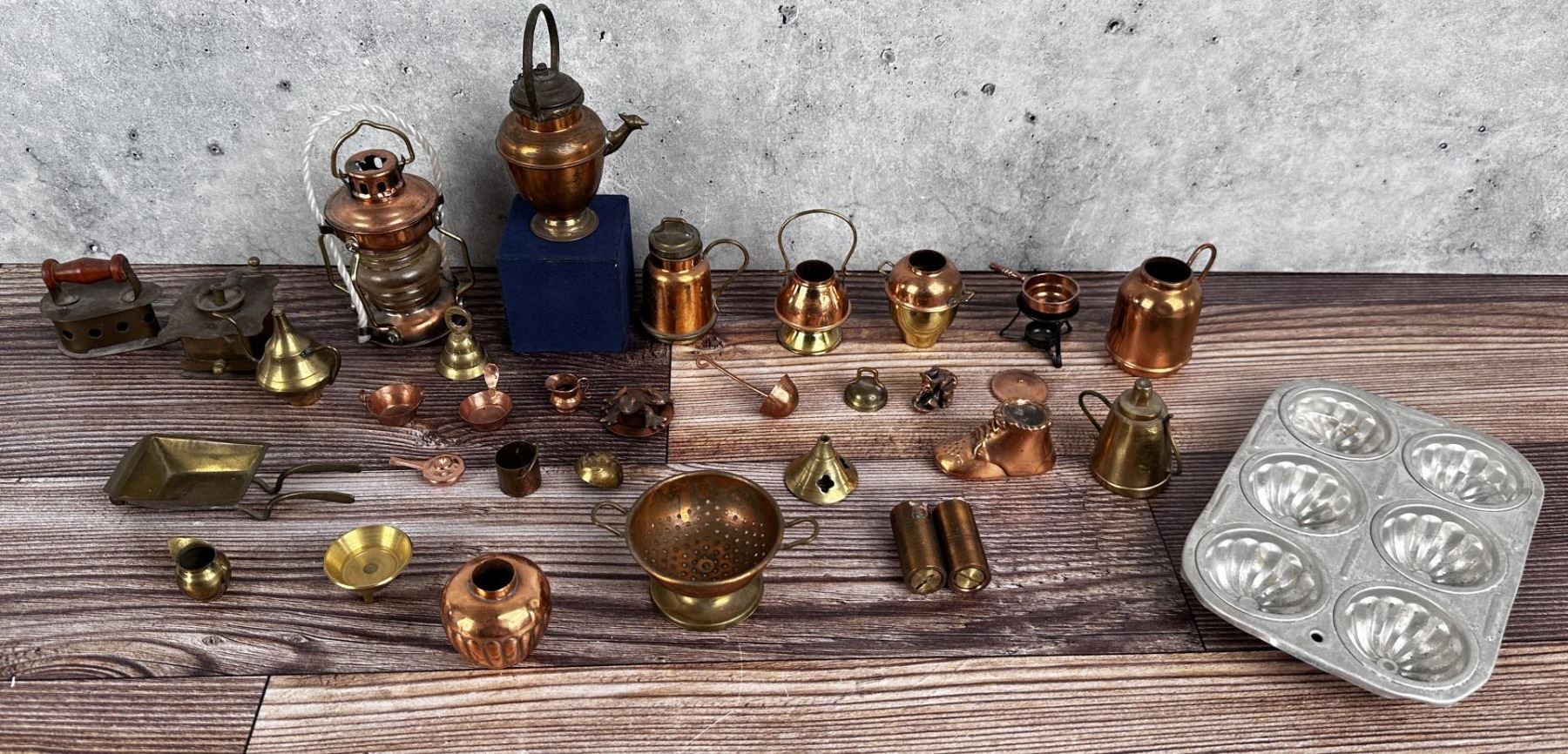 Mini Copper Items Collection Of Miniature Brass & Copper Items