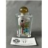 Image 1 : Vintage Reverse Painted Asian Snuff Glass Bottle w/ Lid. Approx. 3" H