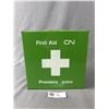 Image 1 : Vintage CN Railways Metal First Aid Box. Approx. 8.25" x 8" x 4"