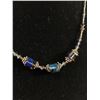 Image 2 : Sterling Silver w/ Aurora Crystal Choker Necklace