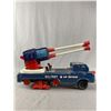 Image 4 : Vintage MAR Toys Japan, Tin Military Air Defense Vehicle w/Bullet Gun. Approx. 15" L