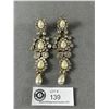 Image 1 : Gorgeous Pearls and Rhinestones Long Dangle Earrings