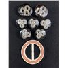 Image 1 : Vintage Bakelite Belt Buckle and Unique Encase Lucite Buttons