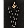 Image 1 : 16" Sterling Silver Chain & Sterling Silver Snake Pendant