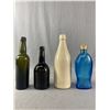 Image 1 : 4 Vintage Bottles Including Ginger Beer Crock & Blue Fish