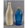 Image 3 : 4 Vintage Bottles Including Ginger Beer Crock & Blue Fish