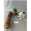 Image 1 : Aboriginal Carved 12" Pole, 4.5" Signed Avery Huyyke Pottery Piece & Vintage Asian Foo Dog Ceramic P