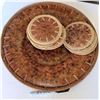Image 2 : Very Large & Heavy Chargers Plate & 13 Matching Coasters | Very Nice
