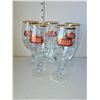 Image 1 : Set of 5 Gold Rimmed Stella Artois Beer Goblets