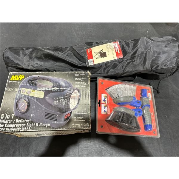 Roadside Air Pump Camping Chair & Hose Attachments Cleaning Car