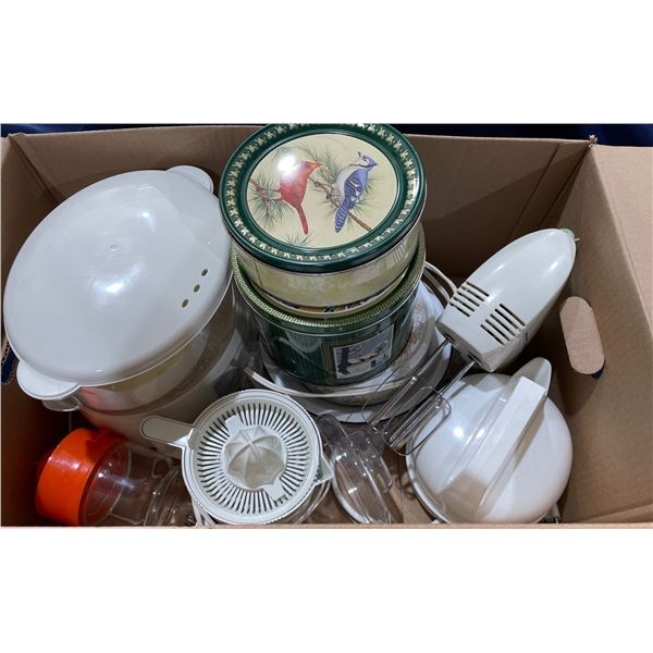 Box of Small Kitchen Appliances and More