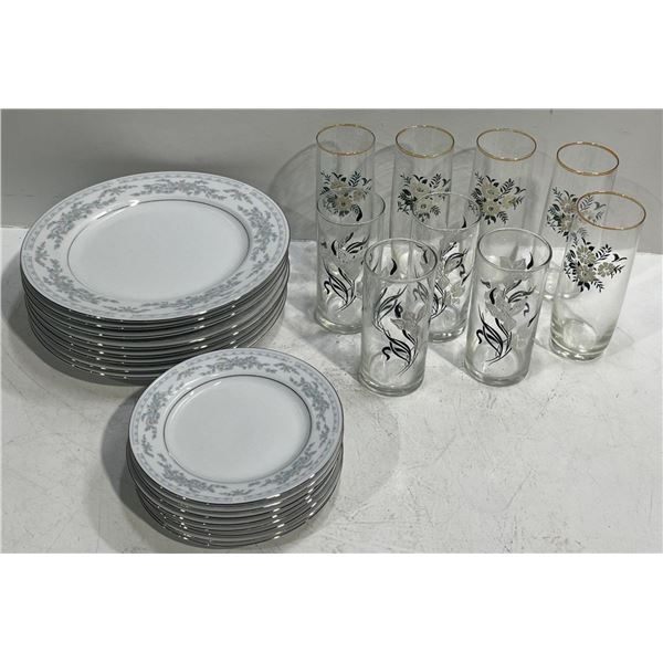 Set of Vintage Plates and Cups