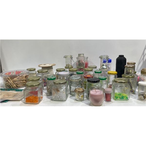 Collection of Jars with Craft supplies