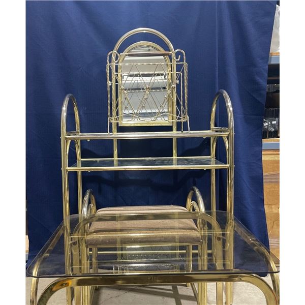 Brass Furniture (Mirror Desk 55X31, Table 20X26,20H)