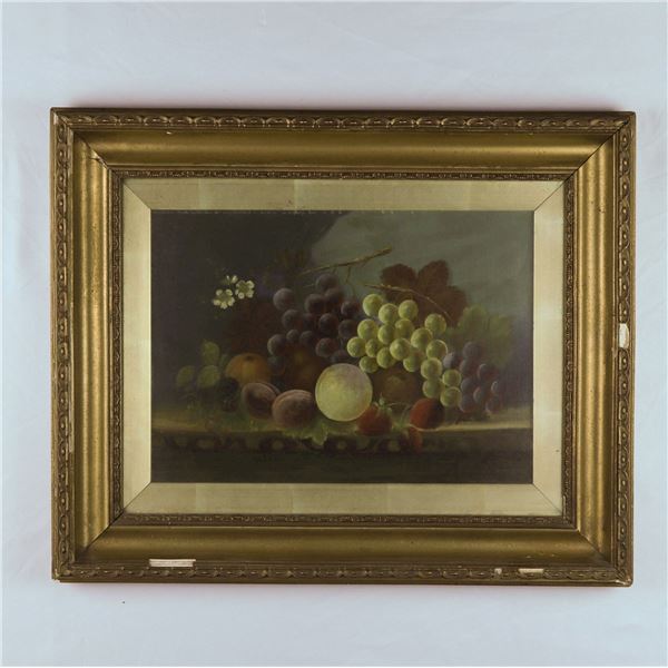 Antique Gold Framed painting of Fruits in a bowl