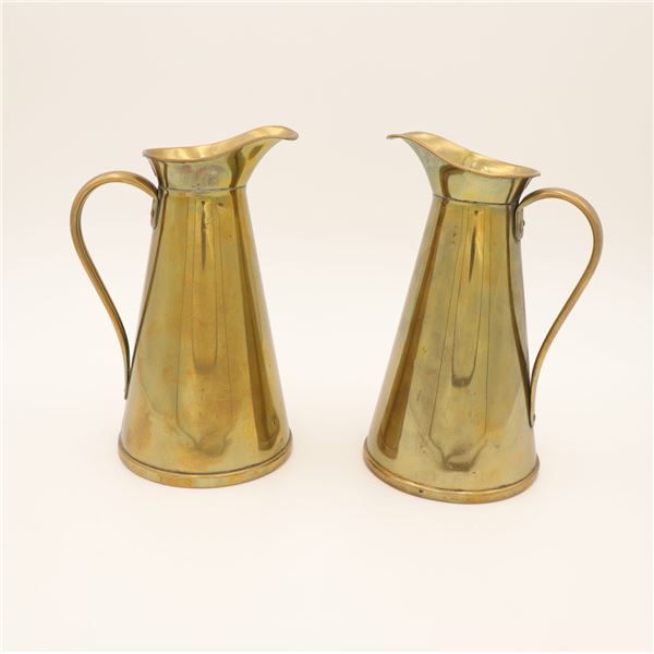 Pair of Brass Water Pitchers