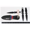 Image 1 : SMALL THROWING KNIFE SET IN LEATHER LIKE HOLDER