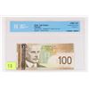 Image 1 : 2003 CANADIAN 100 DOLLAR BANK NOTE GRADED UNC-64