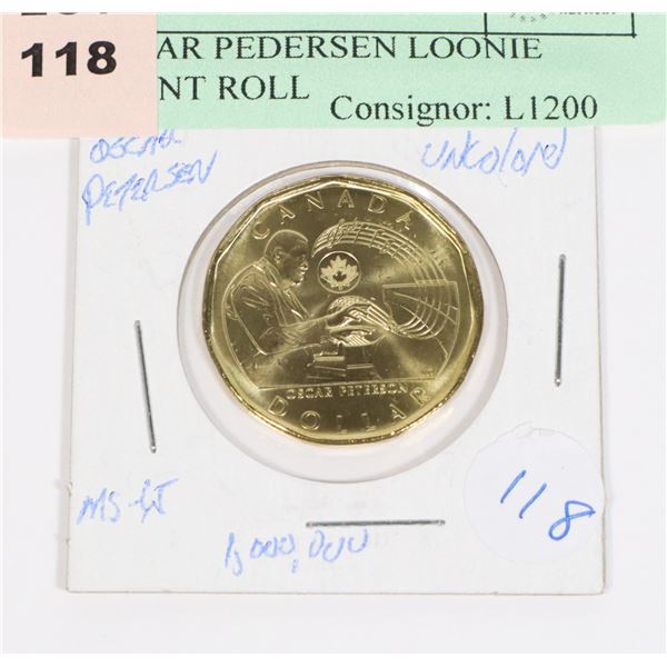 2022 OSCAR PEDERSEN LOONIE FROM MINT ROLL