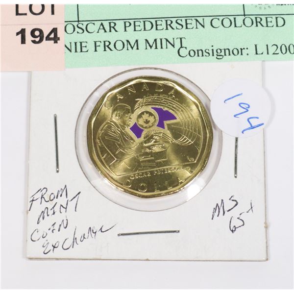 2022 OSCAR PEDERSEN COLORED LOONIE FROM MINT