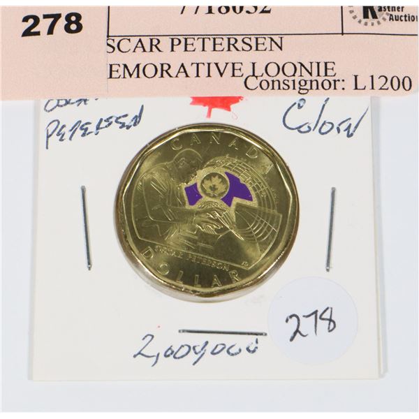 2023 OSCAR PETERSEN COMMEMORATIVE LOONIE COLORED