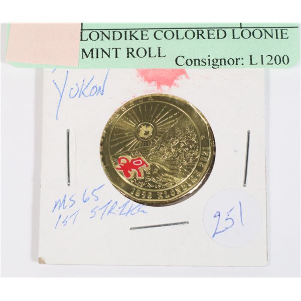 2021 KLONDIKE COLORED LOONIE FROM MINT ROLL