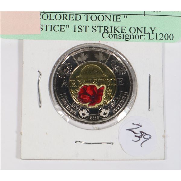 2018 COLORED TOONIE " ARMISTICE" 1ST STRIKE ONLY